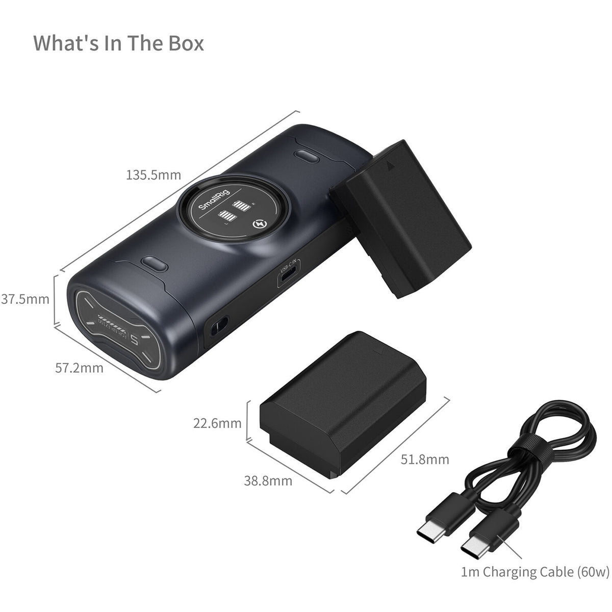 Batería SmallRig NP-FZ100 kit con 2 y portátil 2-bahías cargador Case - en uso