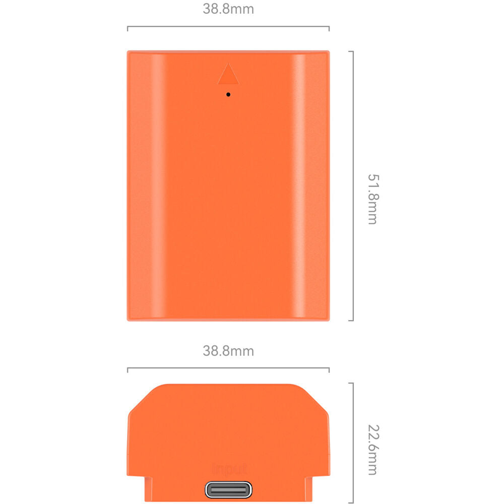 Batería SmallRig NP-FZ100 USB-C (2400mAh, Orange) - puertos y conexiones