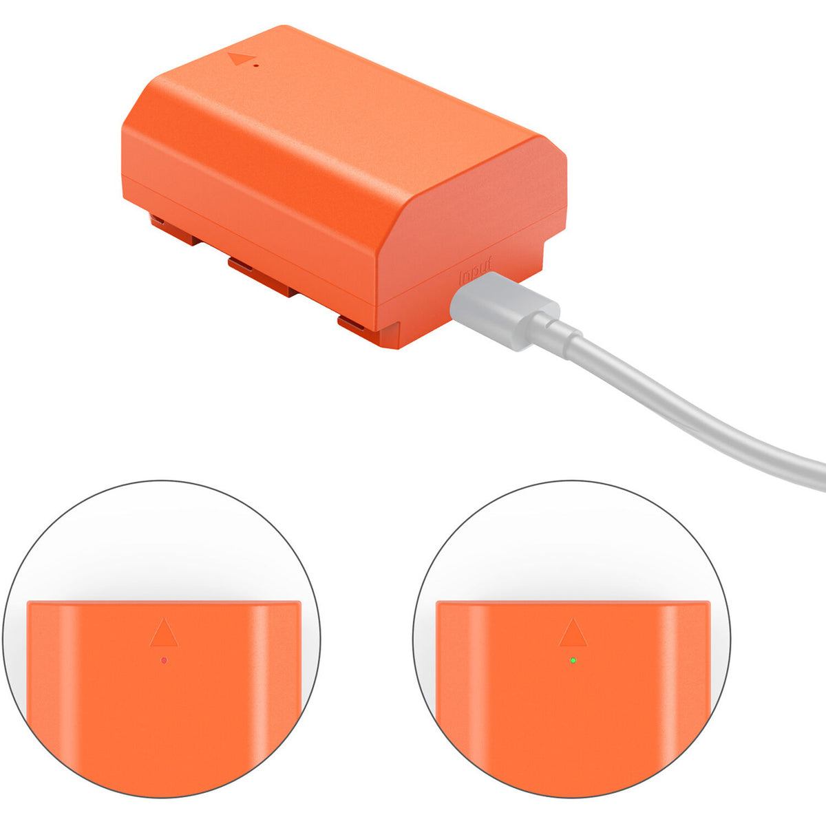 Batería SmallRig NP-FZ100 USB-C (2400mAh, Orange) - detalle