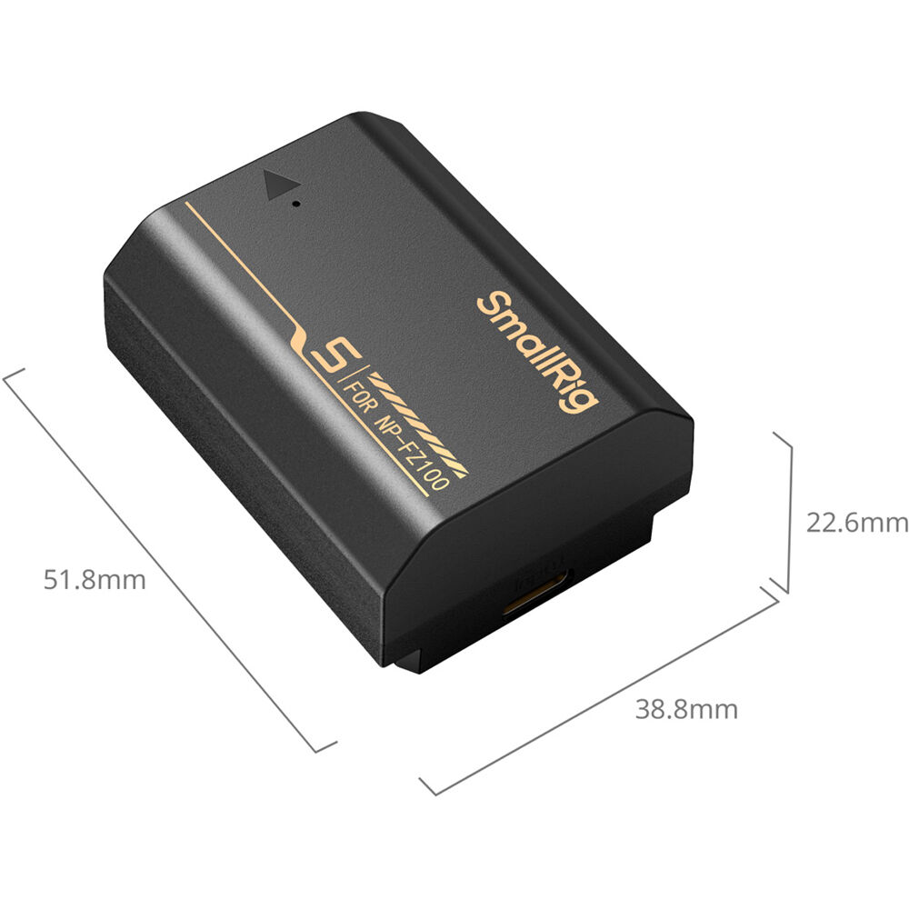 Batería SmallRig NP-FZ100 USB-C (2600mAh, Negro) - contenido de la caja