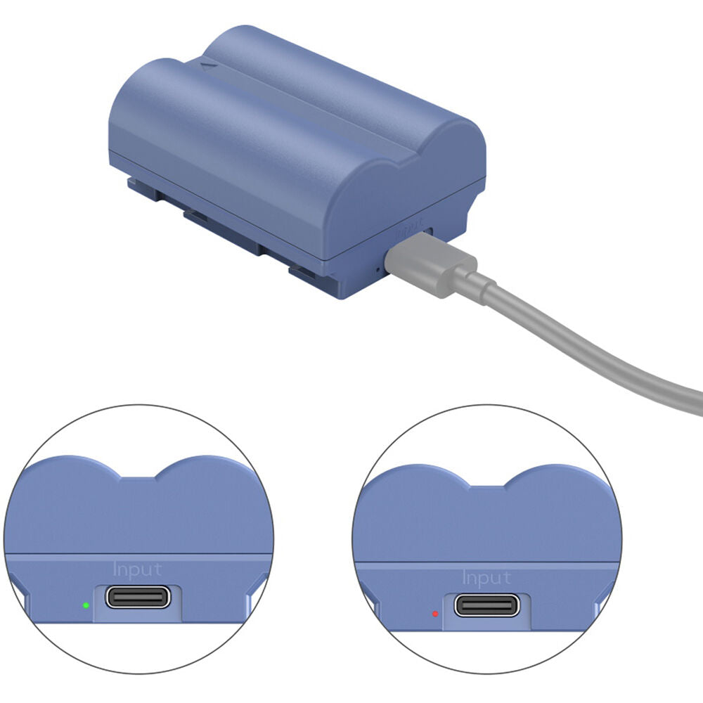 Batería SmallRig NP-W235 USB-C (2400mAh, Azul) - puertos y conexiones