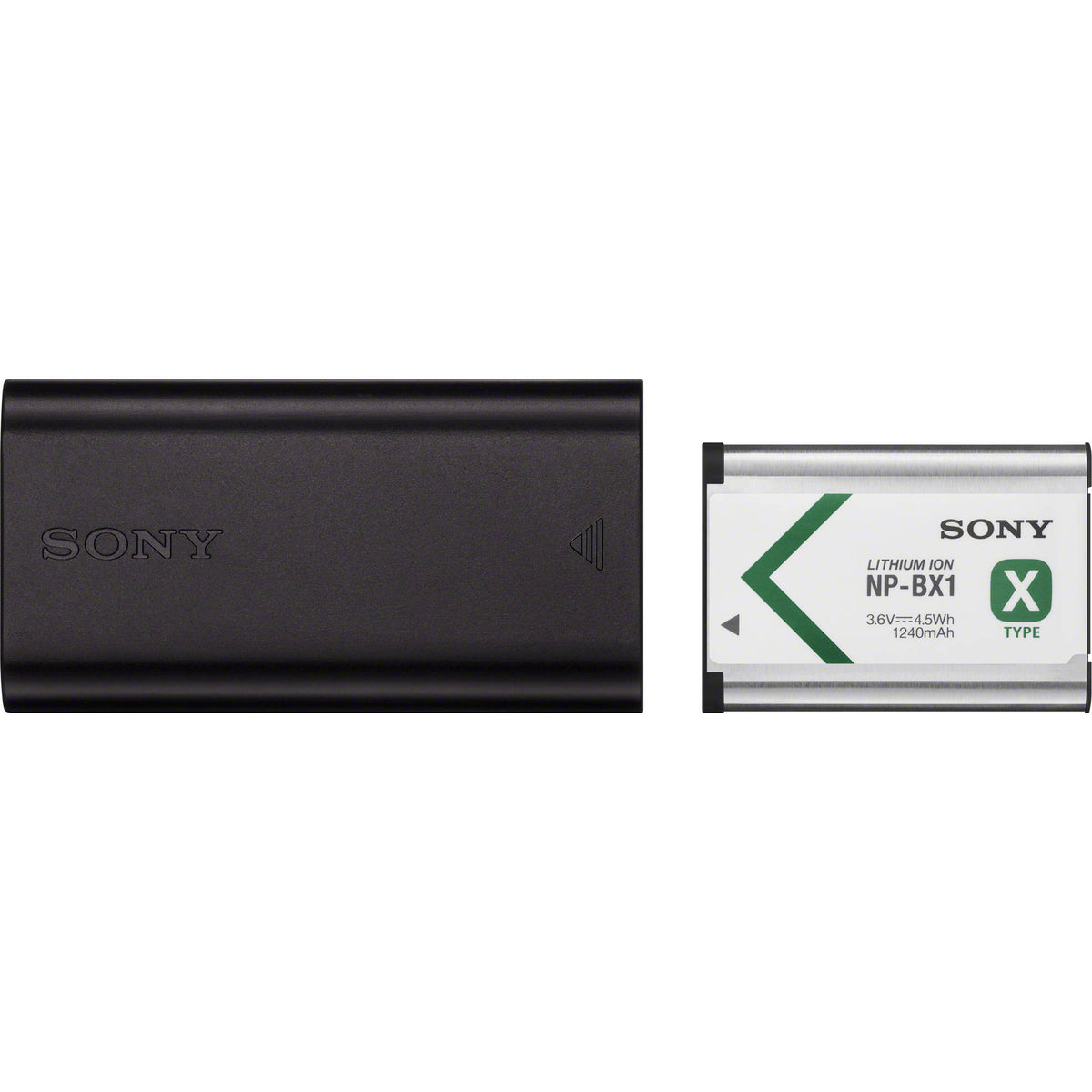 Batería Sony con cargador de viaje para NP-BX1 - vista frontal