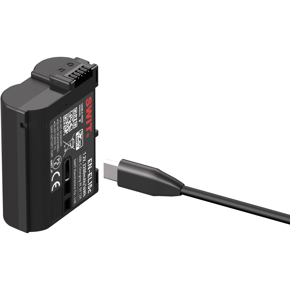 Batería SWIT PowerCell EN-EL15c USB-C para Select Nikon Cameras (2200mAh) - puertos y conexiones