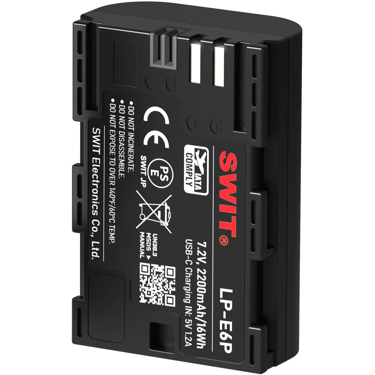 Batería SWIT PowerCell LP-E6P USB-C para Select Canon Cameras (2200mAh) - vista frontal