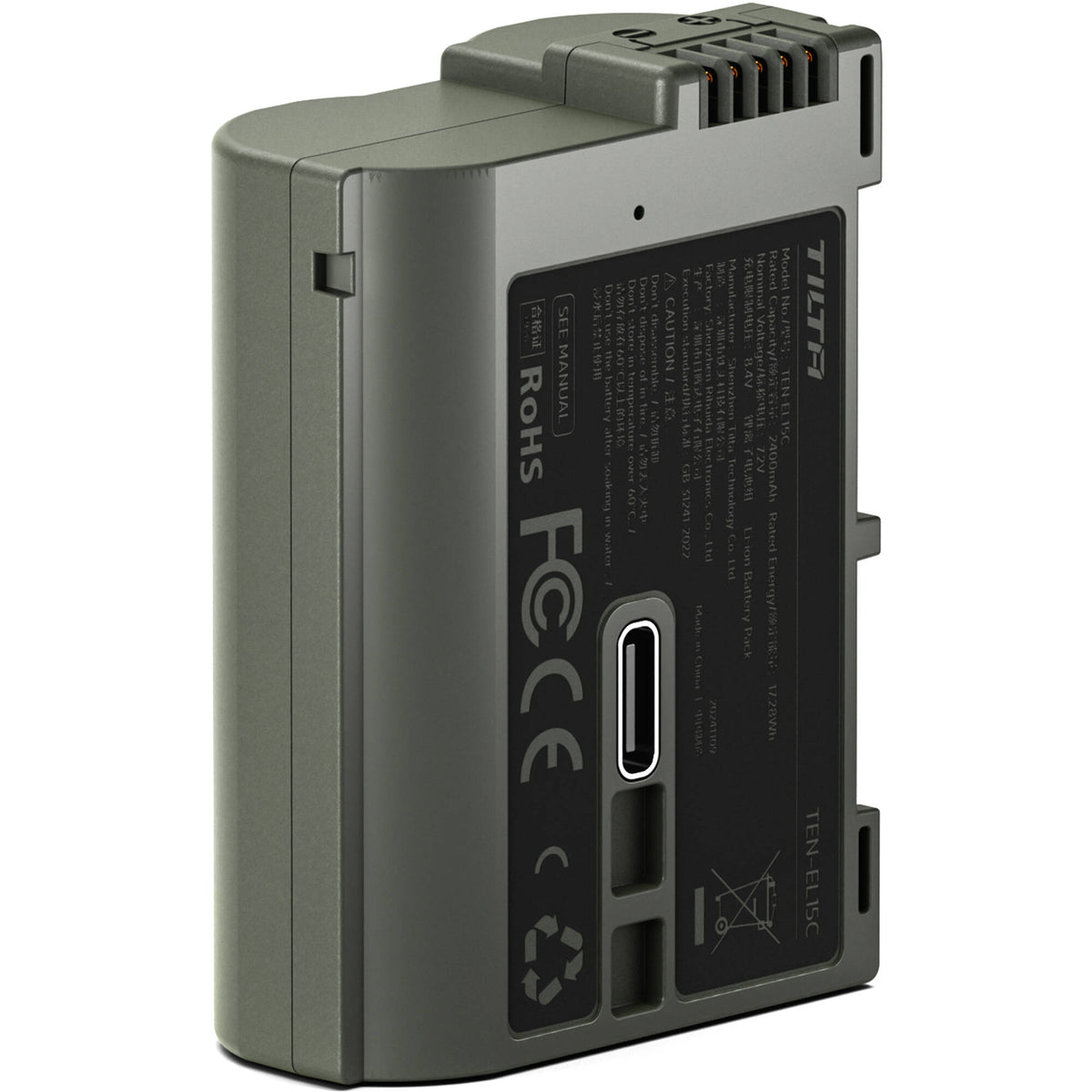 Batería Tilta EN-EL15C USB-C (2400mAh) - vista trasera