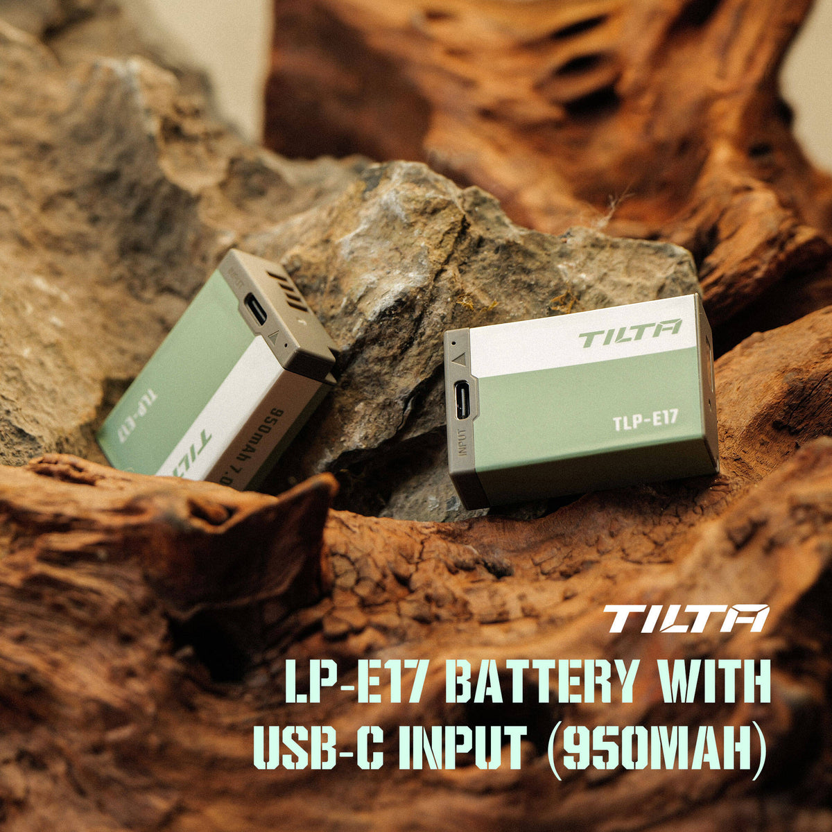 Batería Tilta LP-E17 USB-C (950mAh, Forest Green) - puertos y conexiones
