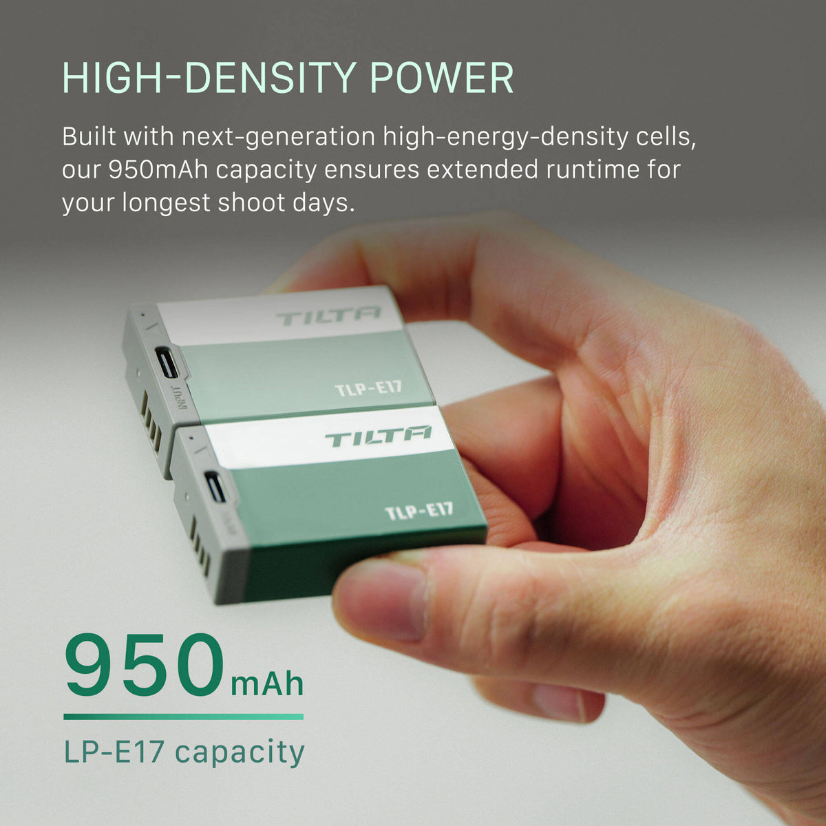 Batería Tilta LP-E17 USB-C (950mAh, Forest Green) - contenido de la caja