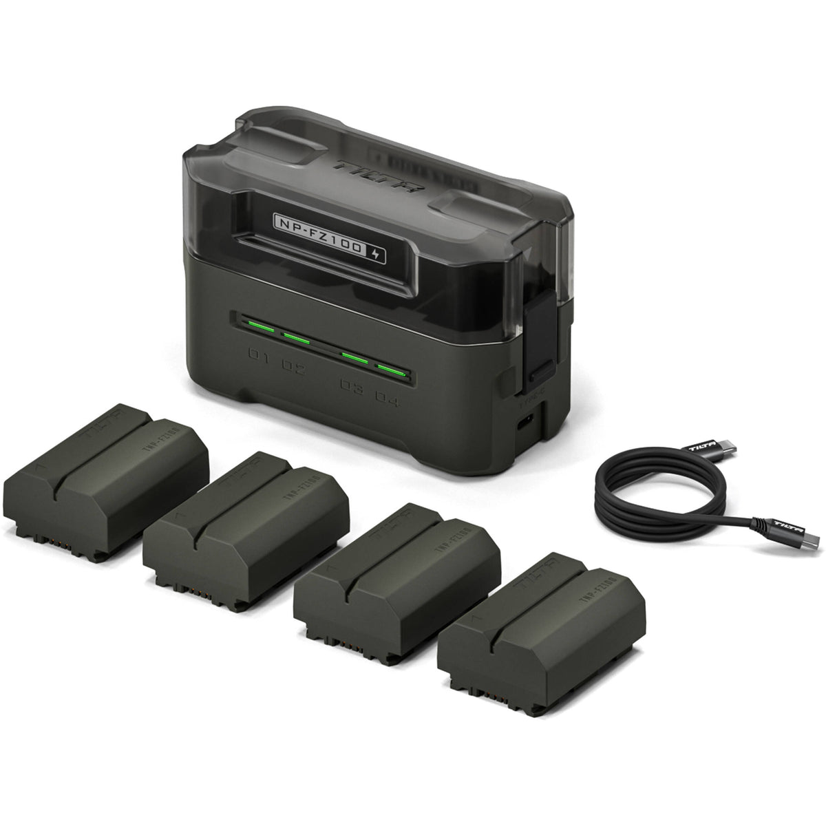 Batería Tilta NP-FZ100 kit con 4 y 4-bahías USB cargador (Green) - vista principal