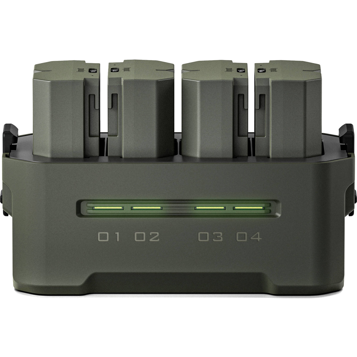 Batería Tilta NP-FZ100 kit con 4 y 4-bahías USB cargador (Green) - vista frontal