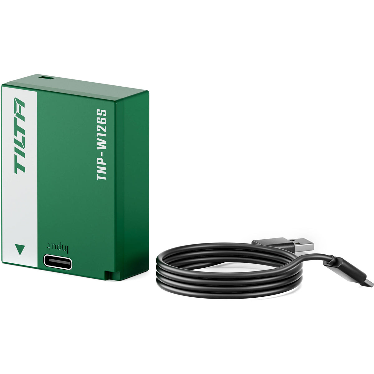Batería Tilta NP-W126S con USB-C Input (1050mAh, Forest Verde) - vista lateral