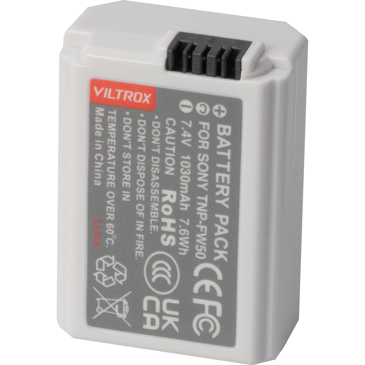 Batería Weeylite NP-FW50 con USB-C Charging Port (7.4V, 1030mAh) - vista frontal