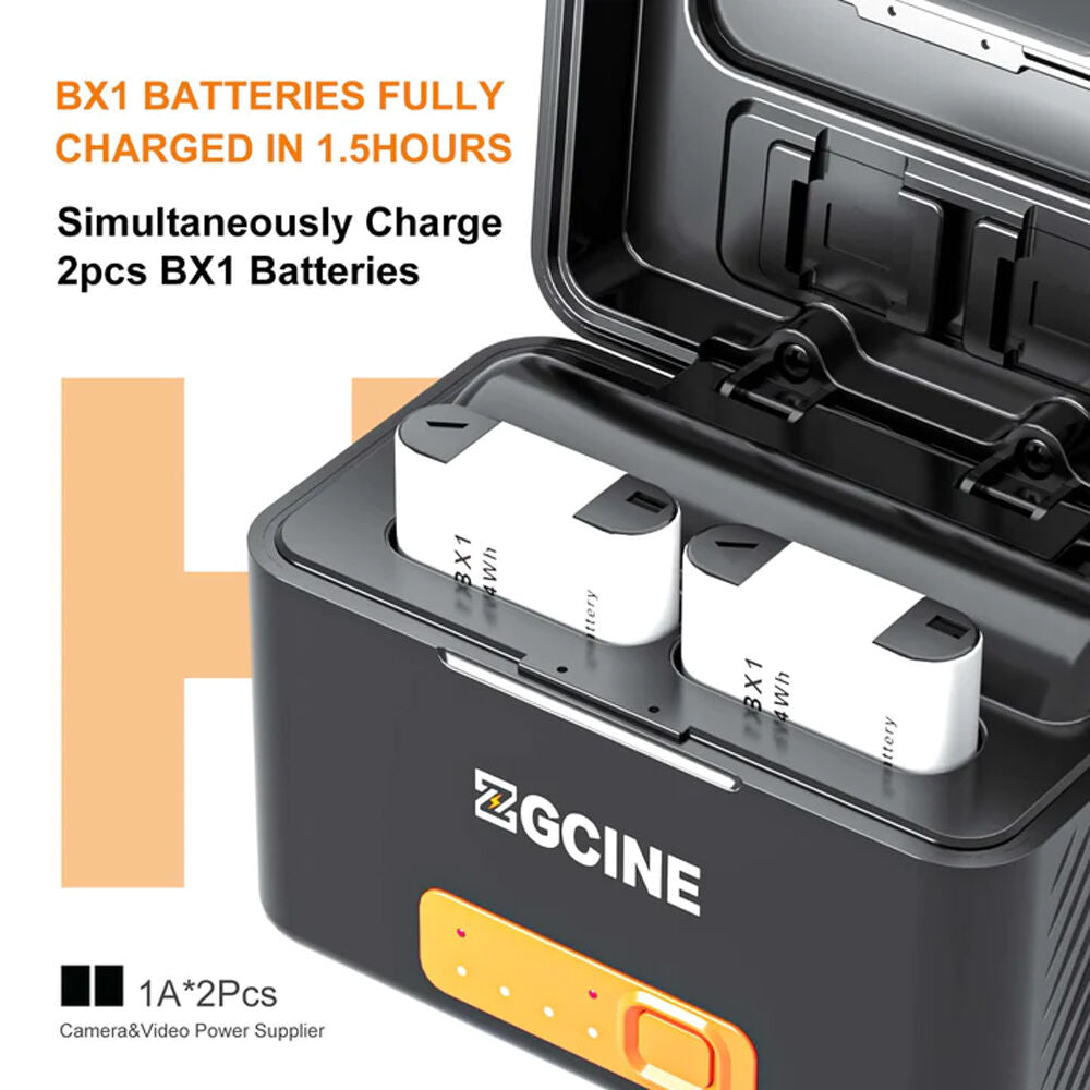 Batería ZGCINE Charging Case para Sony NP-BX1 con Two 1450mAh - contenido de la caja