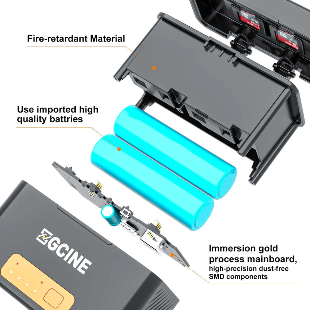 Batería ZGCINE Charging Case para Sony NP-BX1 con Two 1450mAh - en uso