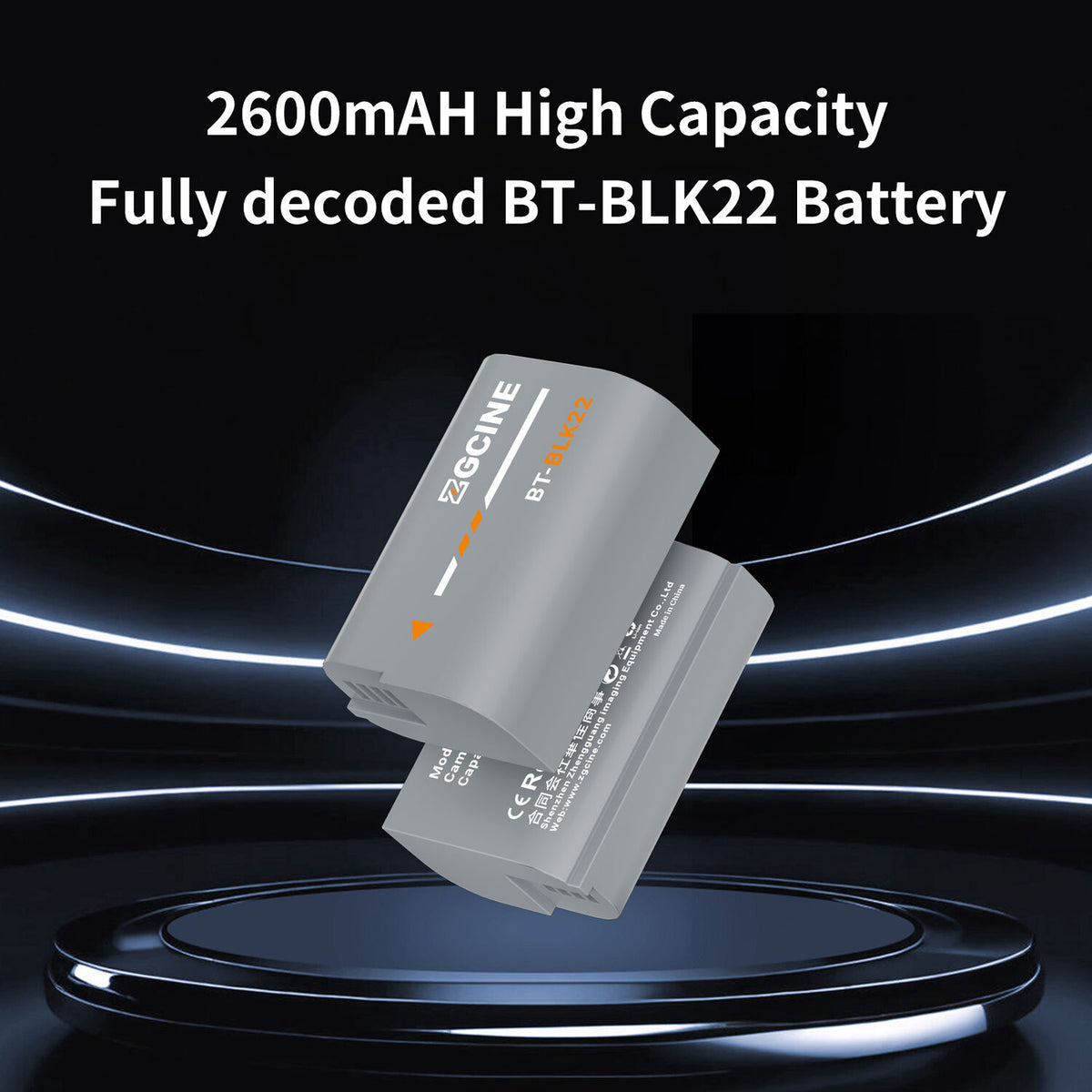 Batería ZGCINE DMW-BLK22 Camera (2400mAh) - vista lateral