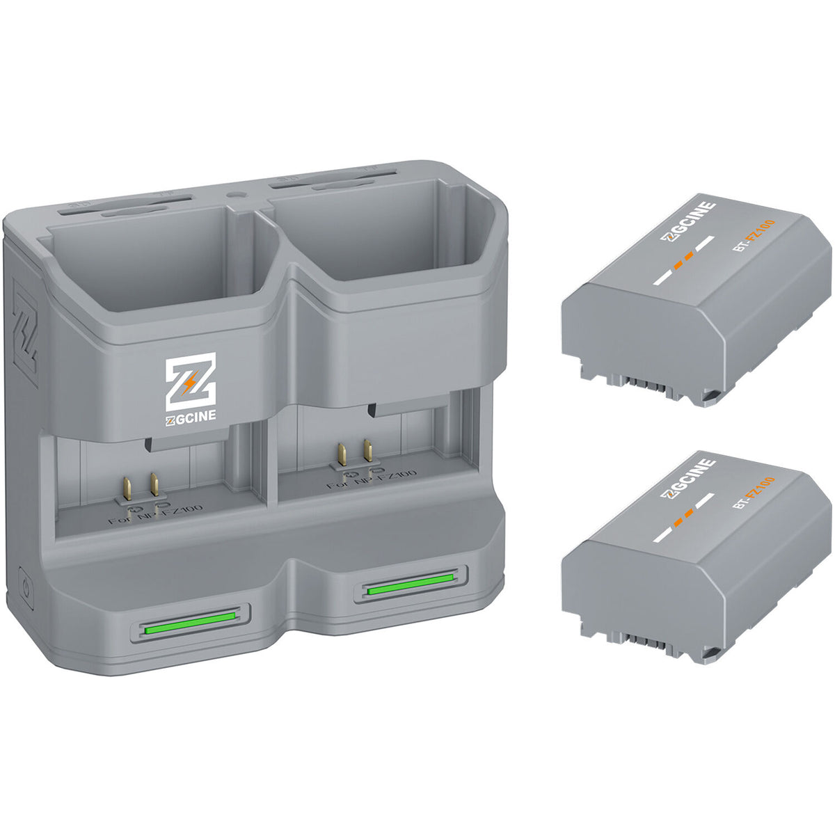 Batería ZGCINE Travel Charging Case kit con 2 NP-FZ100 (2600mAh, Gris) - vista principal
