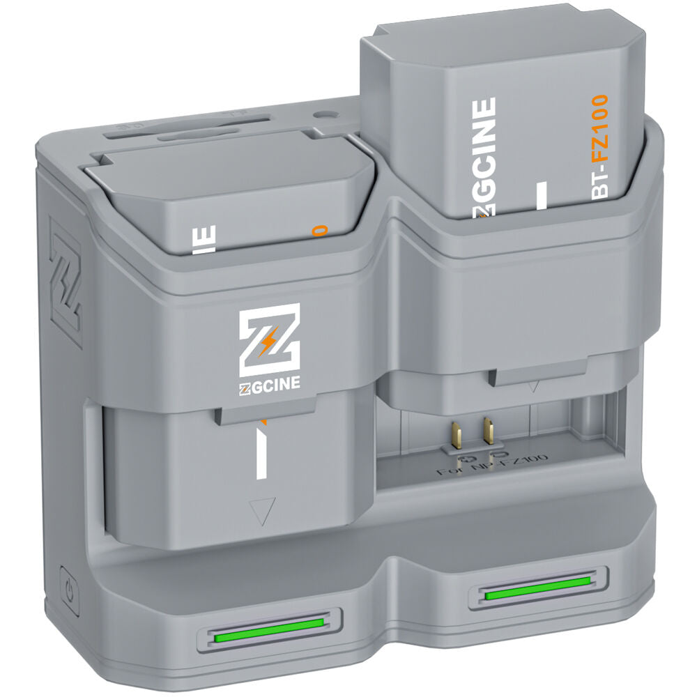 Batería ZGCINE Travel Charging Case kit con 2 NP-FZ100 (2600mAh, Gris) - vista trasera