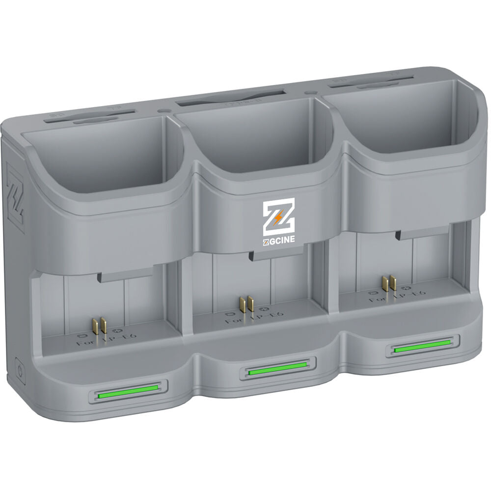 Batería ZGCINE Travel Charging Case kit con 3 LP-E6P (2600mAh, Gris) - vista lateral