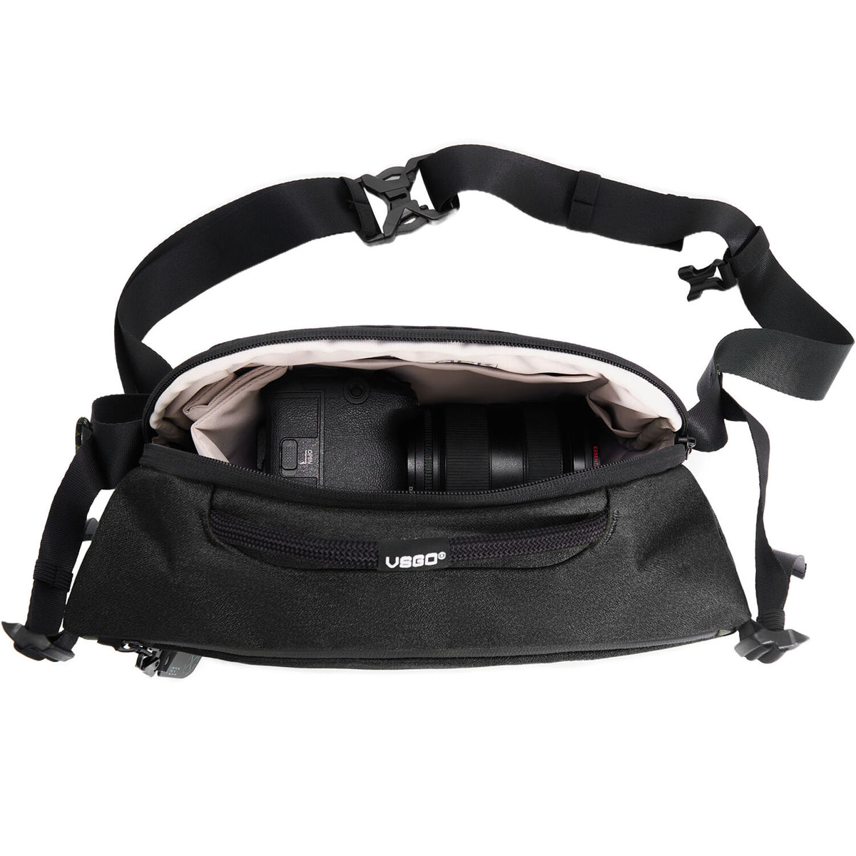 Bolso Bandolera VSGO Negro Snipe Casual Shuttle (Negro, 4L) - vista frontal