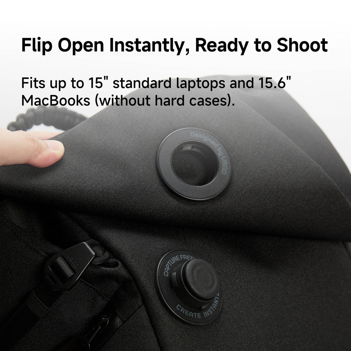 Bolso Bandolera VSGO Snipe Casual Travel (Negro, 6L) - puertos y conexiones