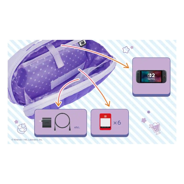 bolso-protector-hori-puff-pouch-kirby-&-waddle-dee-acolchado-con-cierre-para-nintendo-switch-2-switch-y-oled-morado