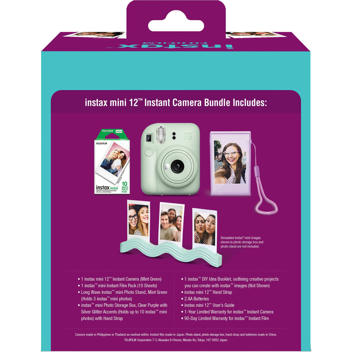 Cámara Analógica Fujifilm instax mini 12 Instant Bundle (Mint Verde) - vista lateral