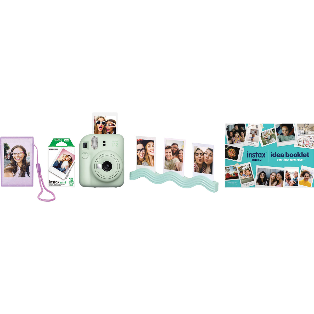 Cámara Analógica Fujifilm instax mini 12 Instant Bundle (Mint Verde) - contenido de la caja