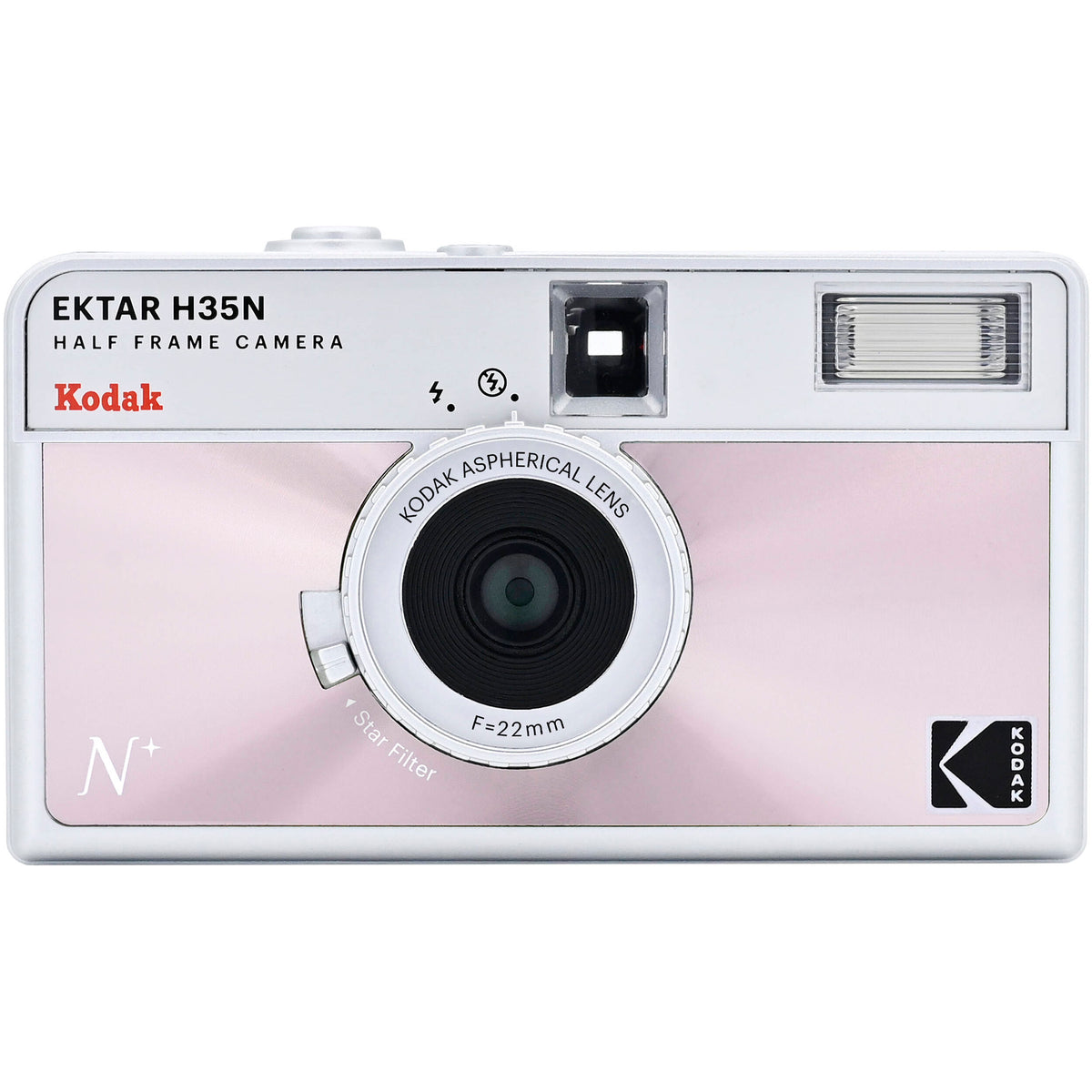 Cámara Analógica Kodak Ektar H35N con Película Ultramax Vencida (Rosa Esmaltado) - vista frontal