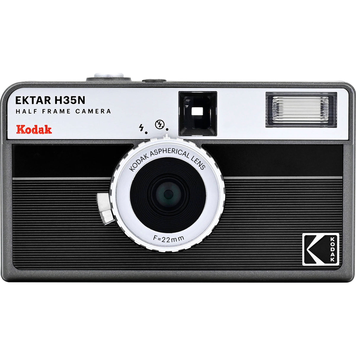 Cámara Analógica Kodak Ektar H35N (Negro a Rayas) - vista frontal