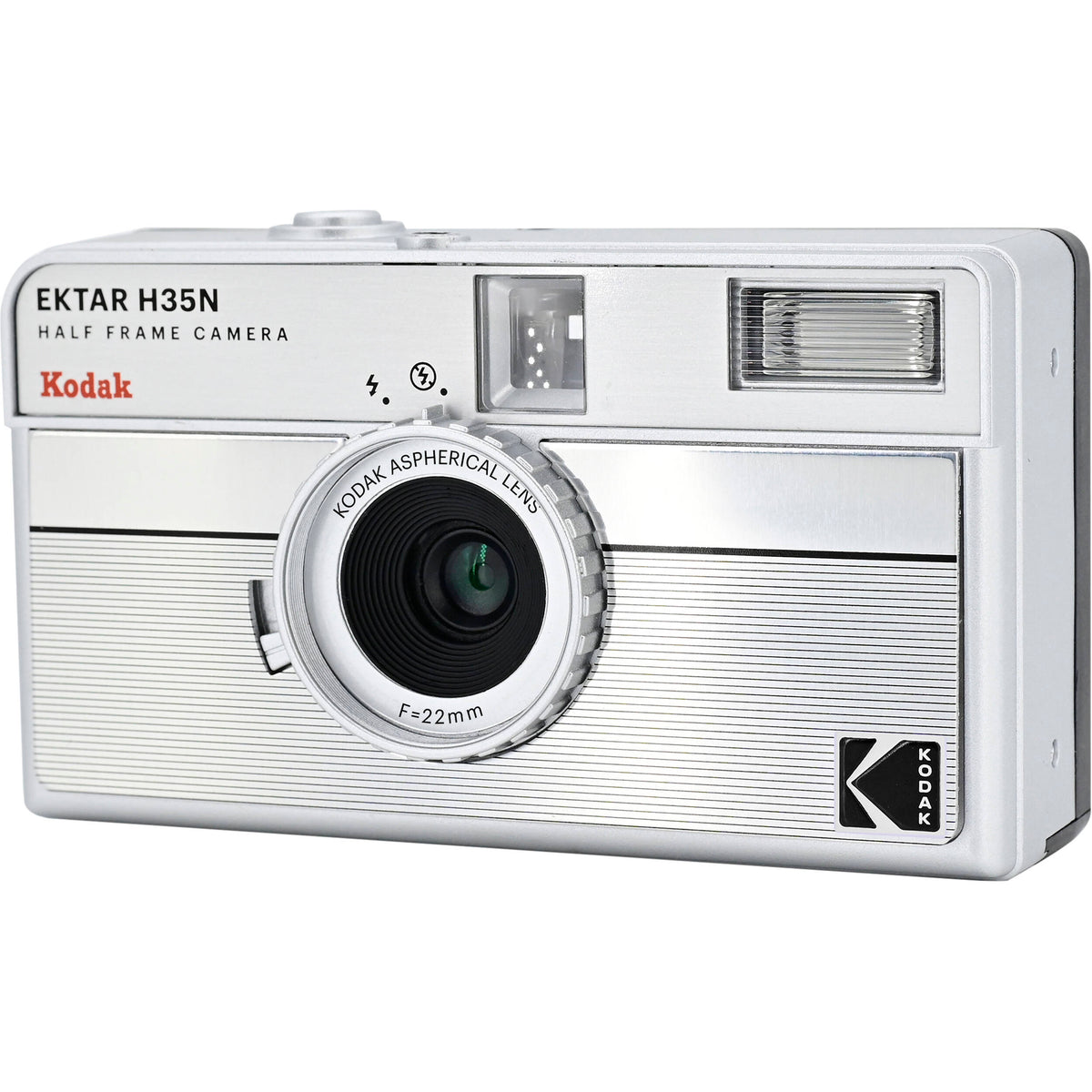 Cámara Analógica Kodak Ektar H35N (Plateado a Rayas) - vista trasera