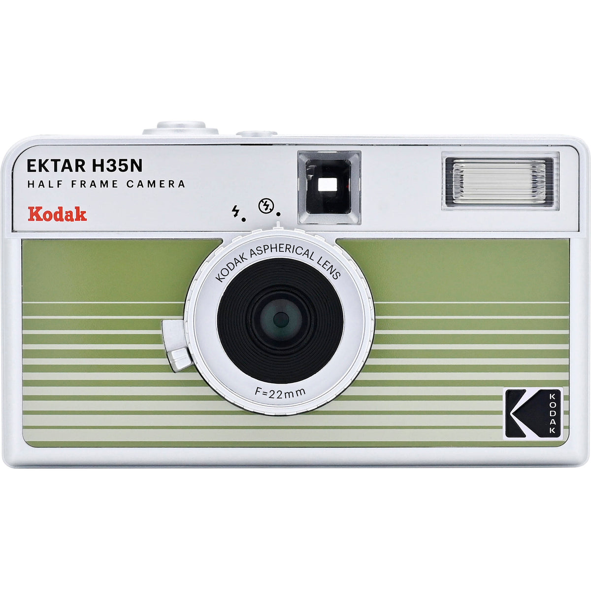 Cámara Analógica Kodak Ektar H35N (Verde a Rayas) - vista frontal