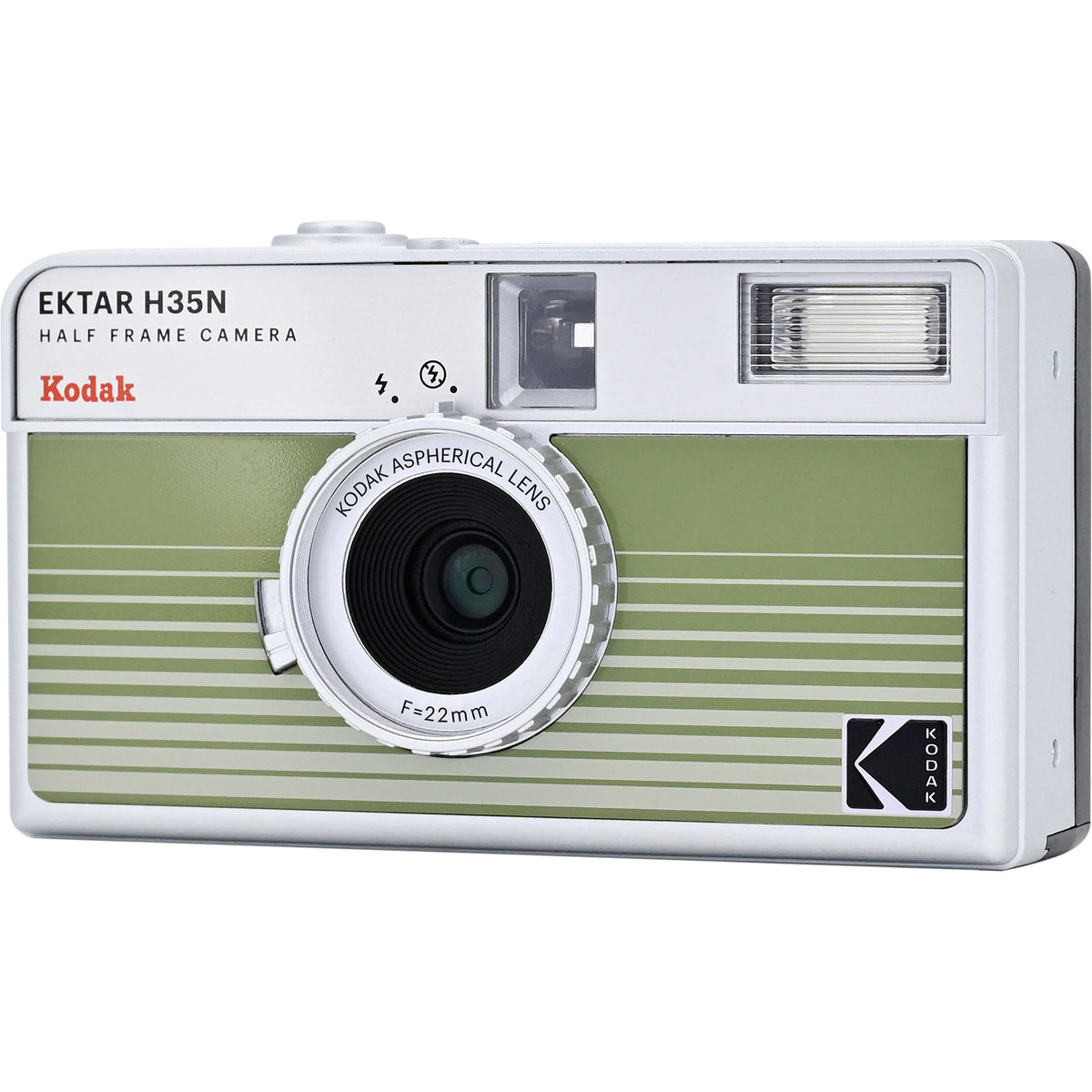 Cámara Analógica Kodak Ektar H35N (Verde a Rayas) - vista trasera