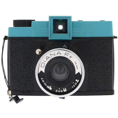Cámara Analógica Lomography Diana F+ y Flash (Verde Azulado y Negro) - vista lateral