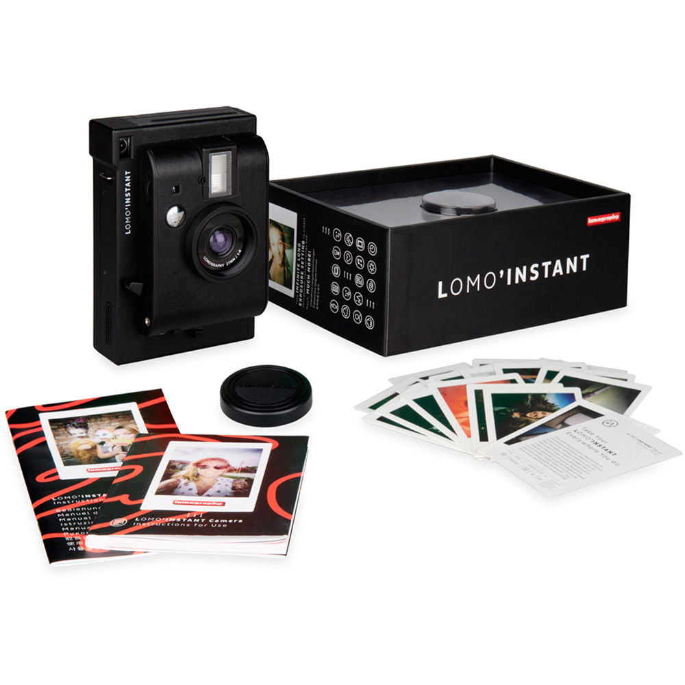 Cámara Analógica Lomography Lomo'Instant y 3 Lentes (Edición Negra) - contenido de la caja