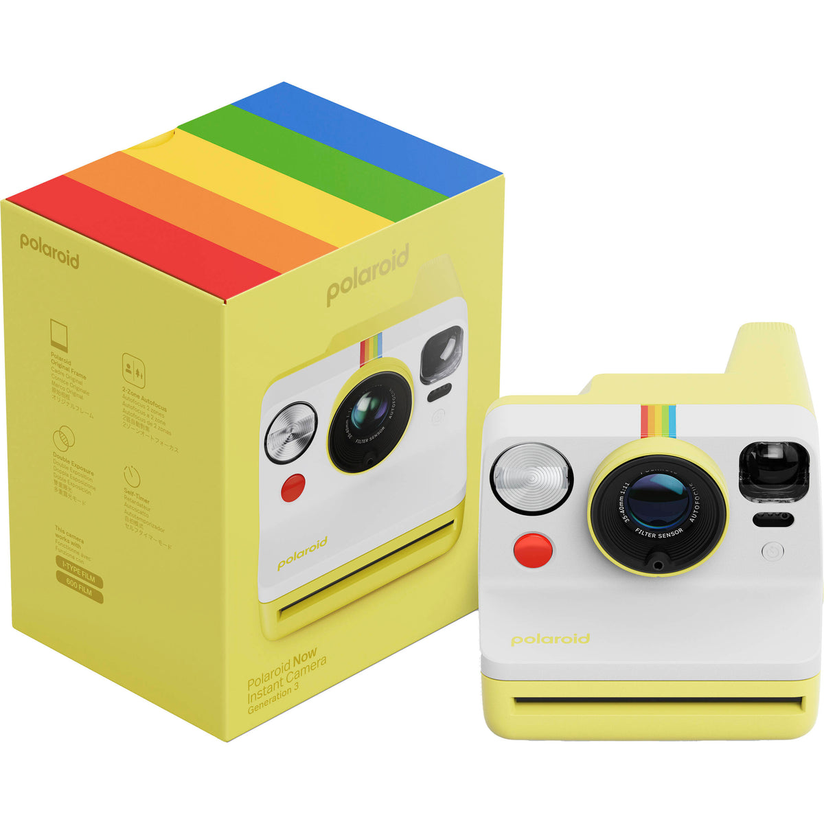 Cámara Analógica Polaroid Now Generation 3 i-Type (Amarillo) - contenido de la caja