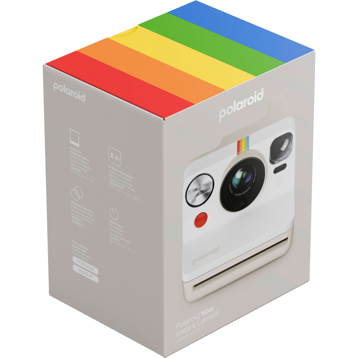 Cámara Analógica Polaroid Now Generation 3 i-Type Set Inicial (Blanco Guijarro, 8 Exposiciones) con Película - en uso