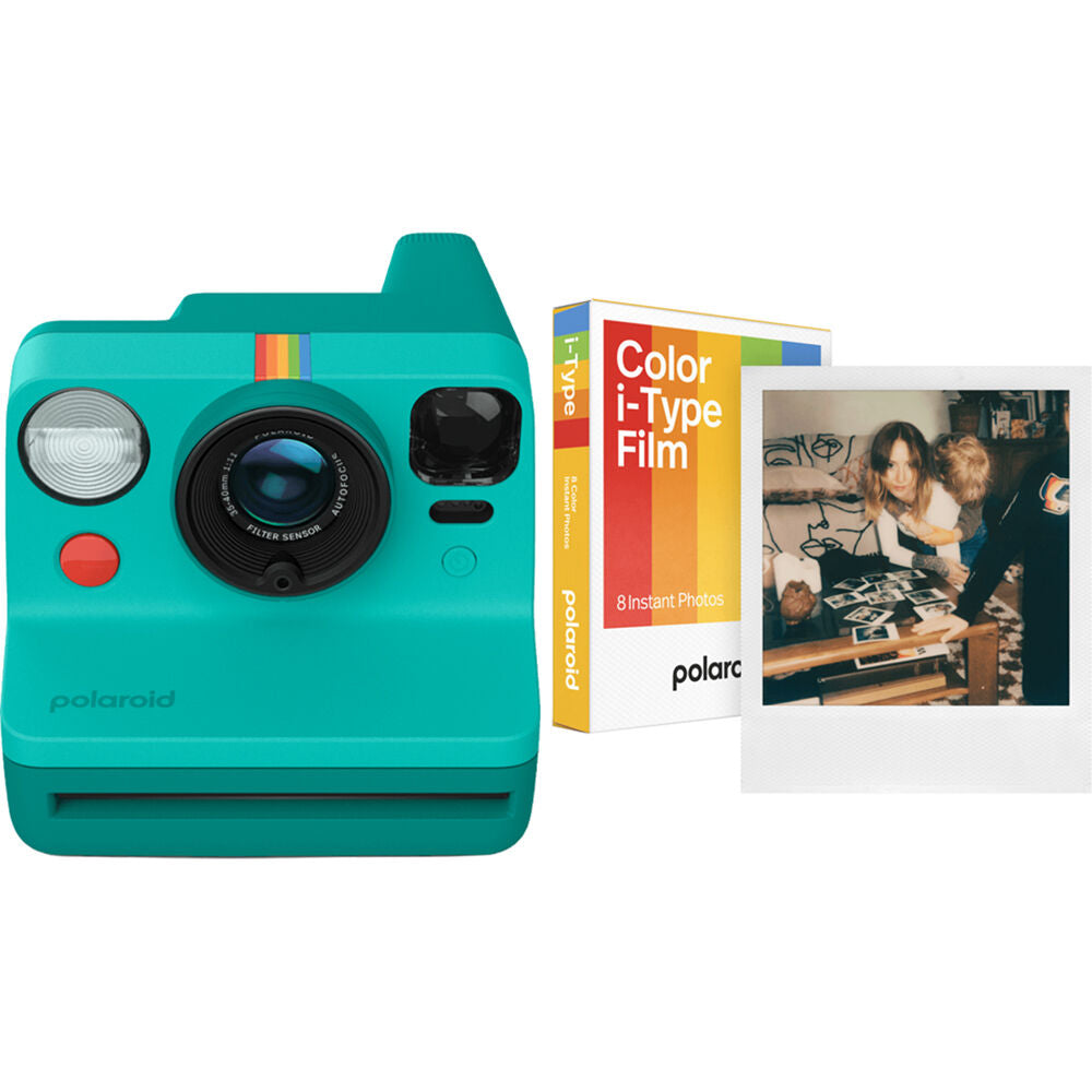 Cámara Analógica Polaroid Now Generation 3 i-Type Set Inicial (Verde Azulado, 8 Exposiciones) con Película - vista principal
