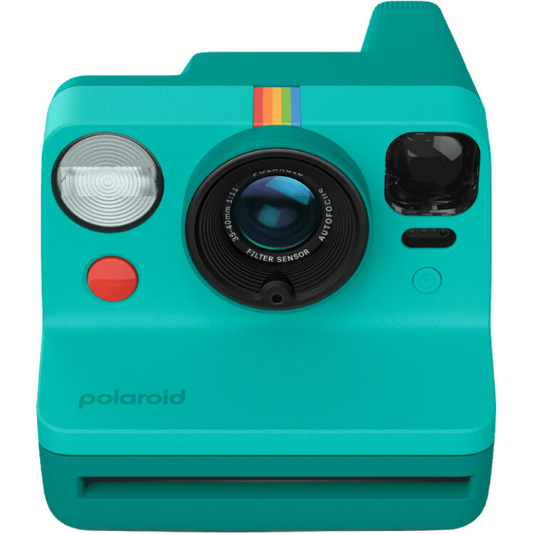 Cámara Analógica Polaroid Now Generation 3 i-Type Set Inicial (Verde Azulado, 8 Exposiciones) con Película - vista frontal