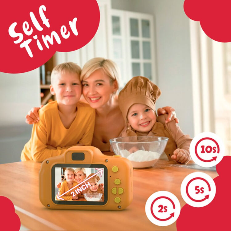 Cámara Digital AgfaPhoto Realikids Cam Mini para Niños Azul - en uso