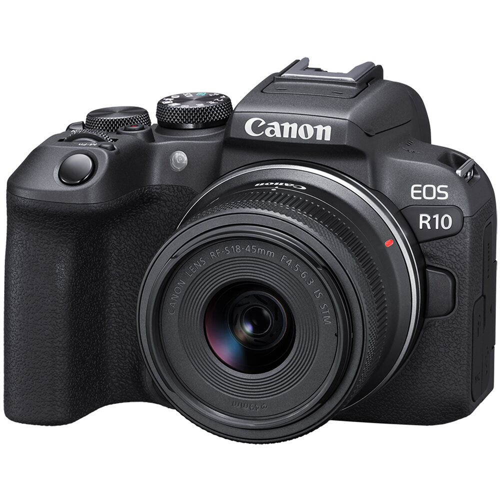 Cámara Digital Canon EOS R10 con Lente RF-S 18-45mm, Micrófono y Grip