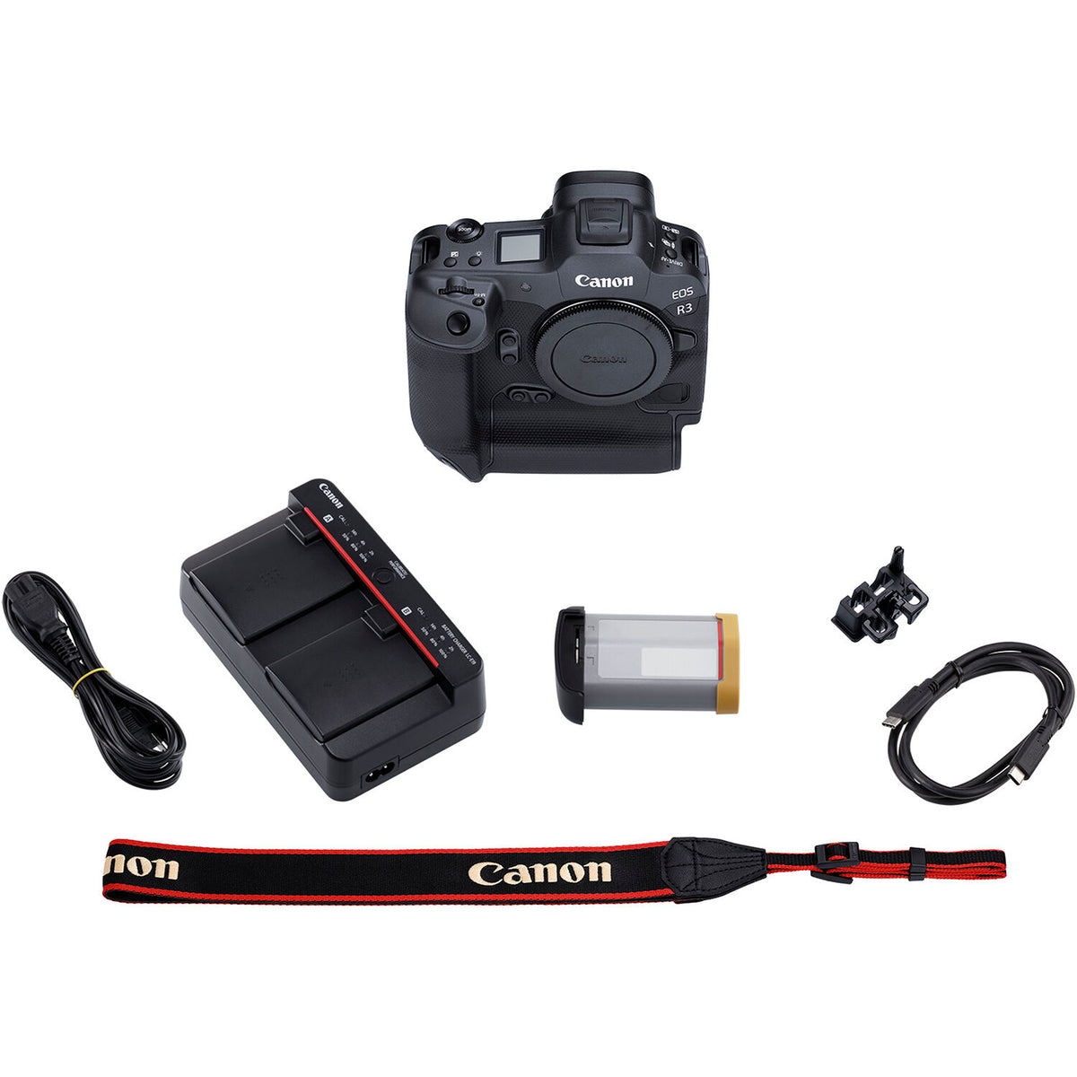 Cámara Digital Canon EOS R3 Mirrorless Full Frame 24MP - contenido de la caja