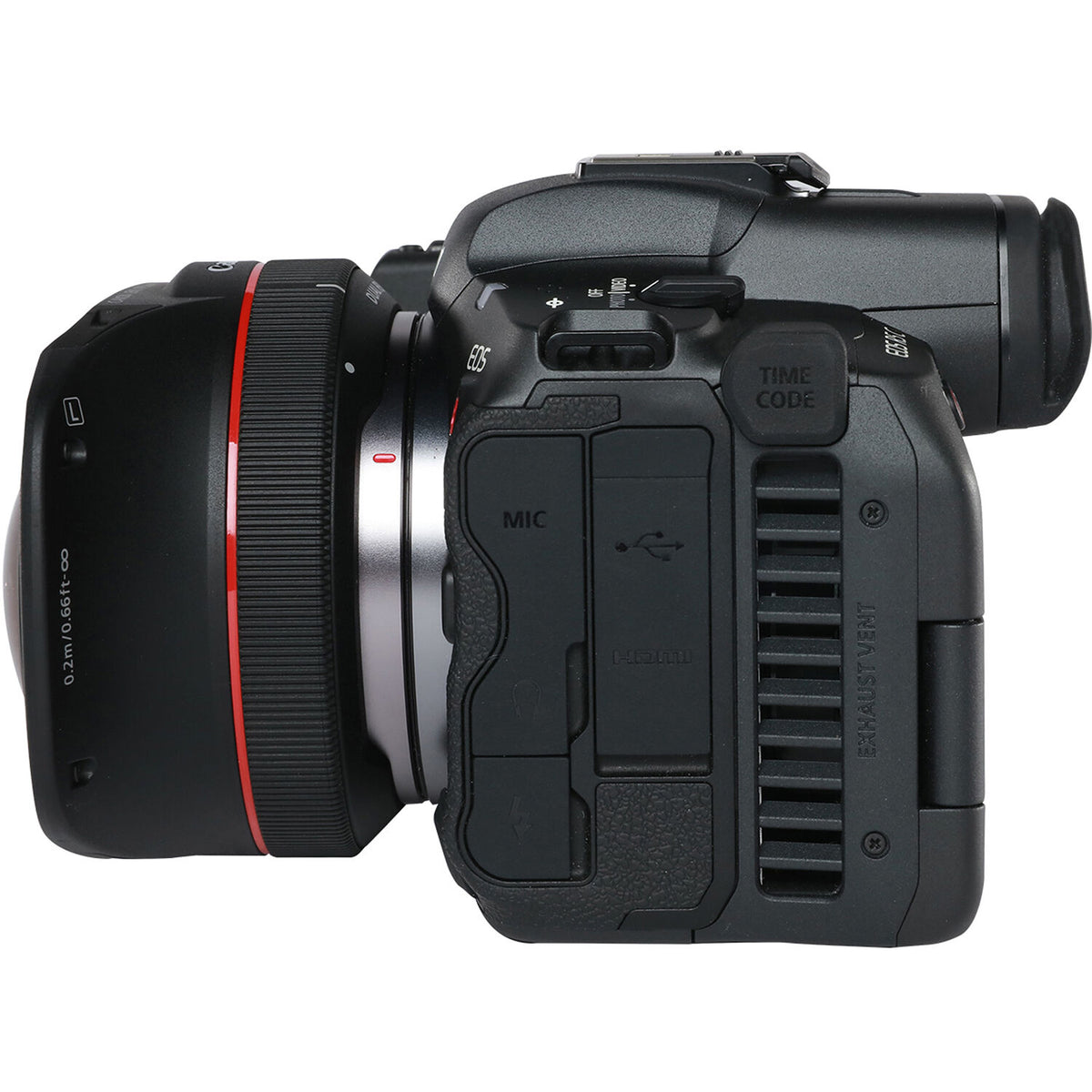 Cámara Digital Canon EOS R5 C Kit VR con Lente RF 5.2mm f/2.8 Dual Fisheye - puertos y conexiones