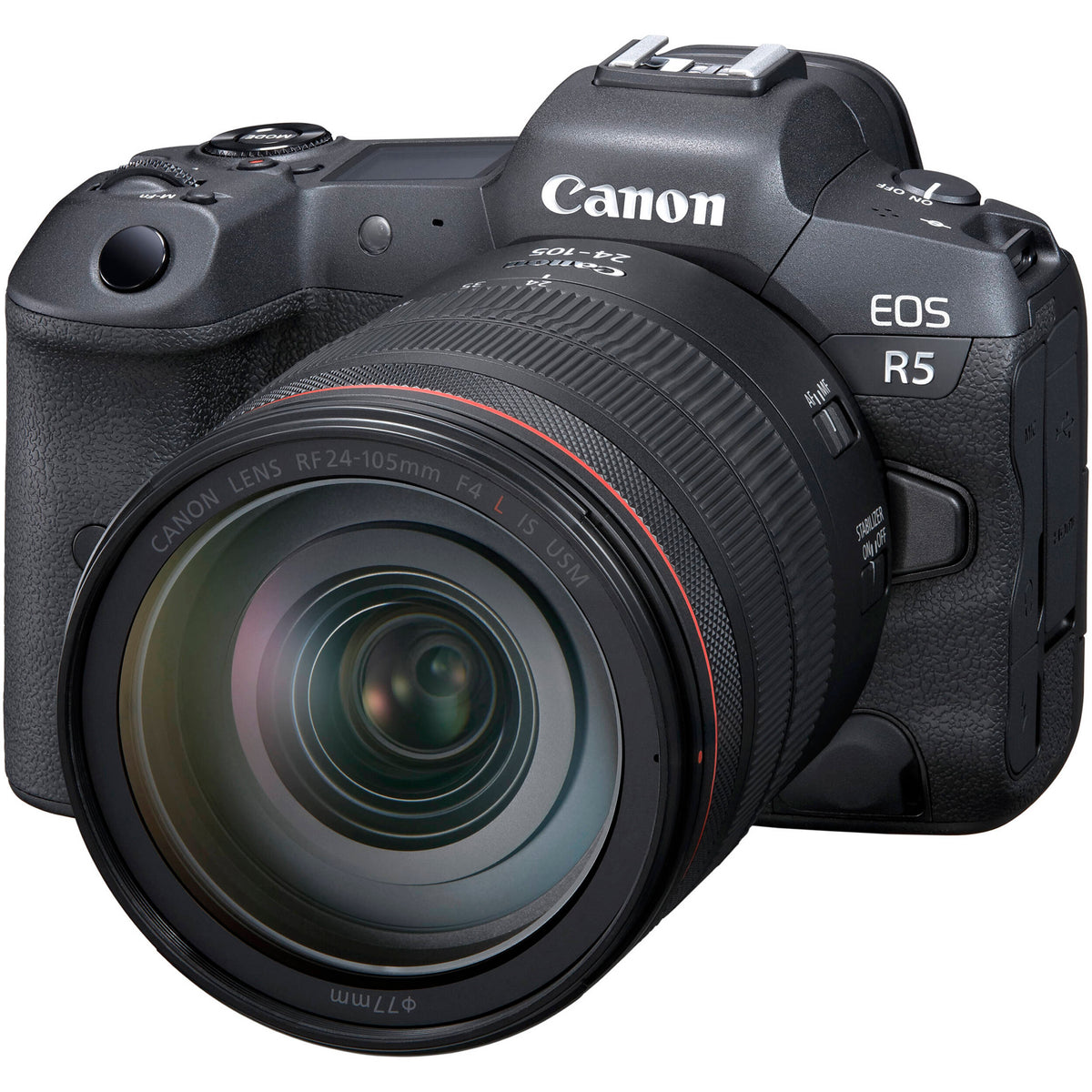 Cámara Digital Canon EOS R5 con Lente RF 24-105mm f/4L - puertos y conexiones