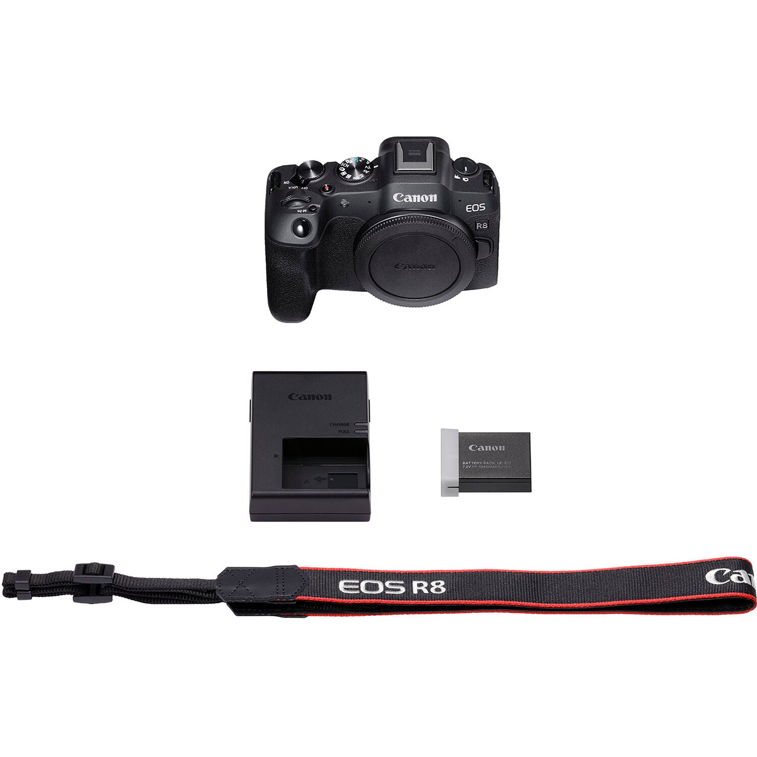 Cámara Digital Canon EOS R8 con Firmware de Guías de Recorte - contenido de la caja