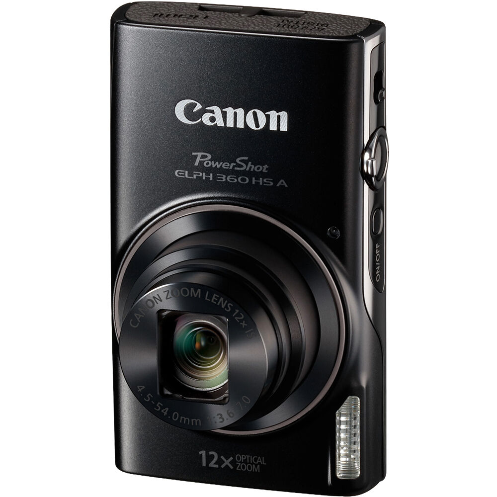 Cámara Digital Canon PowerShot ELPH 360 HS 20.2MP Zoom 12x Negra - vista trasera
