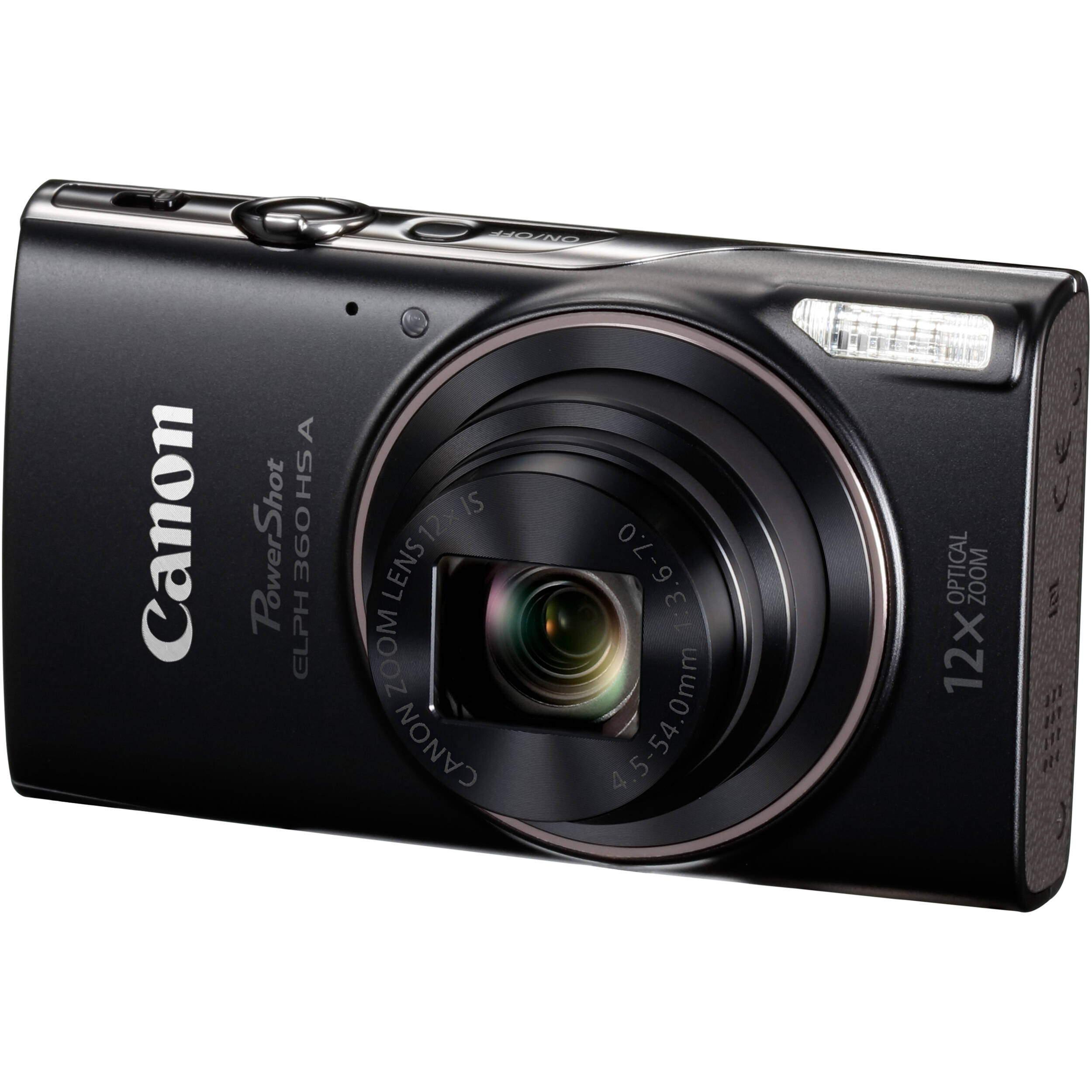 Cámara Digital Canon PowerShot ELPH 360 HS 20.2MP Zoom 12x Negra - vista lateral