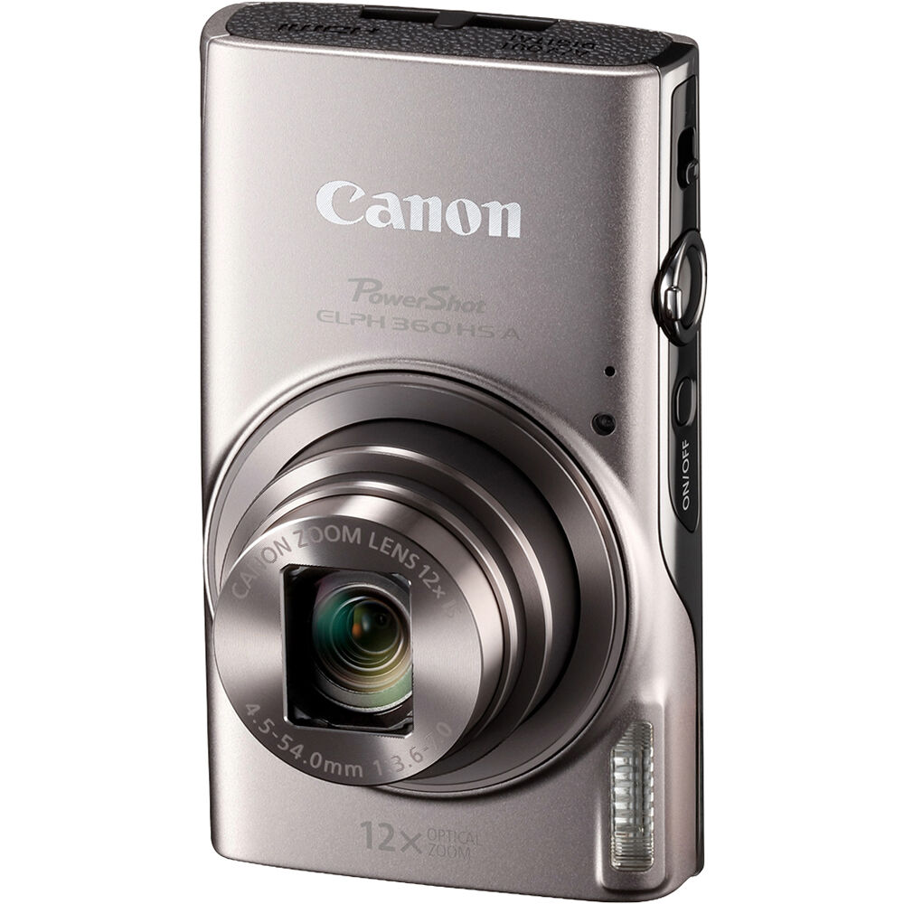 Cámara Digital Canon PowerShot ELPH 360 HS 20.2MP Zoom 12x Plateada - vista trasera