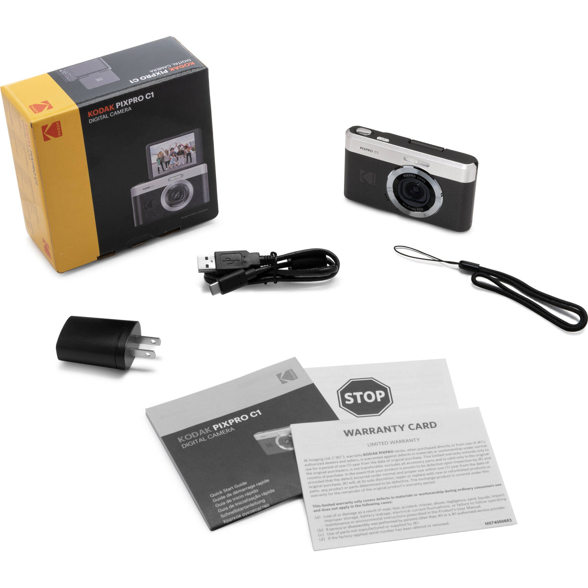 Cámara Digital Kodak PIXPRO C1 Compact Digital (Negro) - contenido de la caja