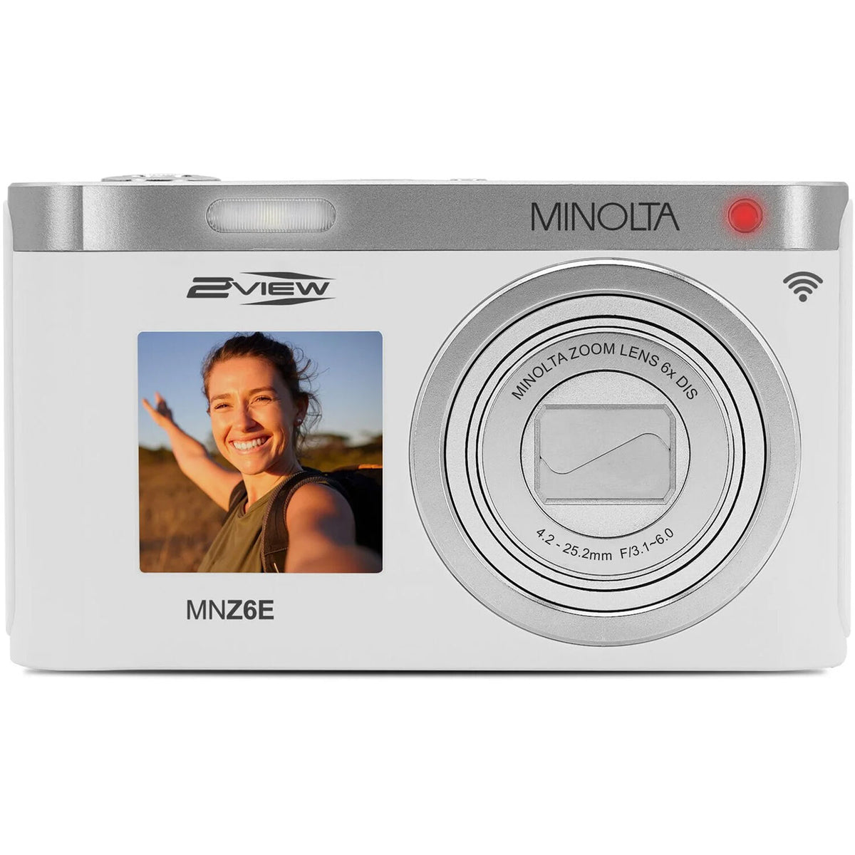 Cámara Digital Minolta MNZ6E Doble Pantalla Zoom 6x Blanca - detalle