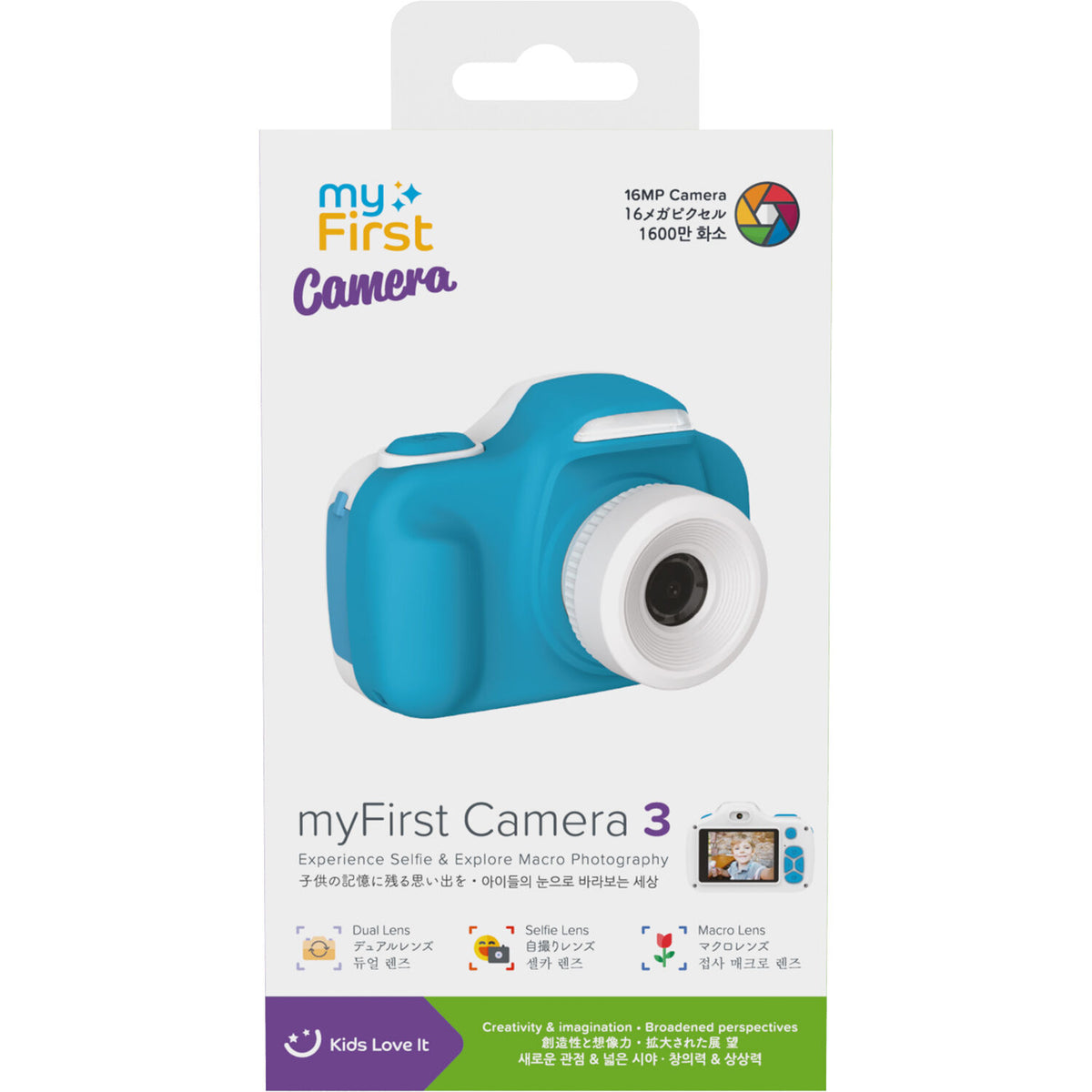 Cámara Digital myFirst Kids 3 para Niños 16MP Azul - vista trasera