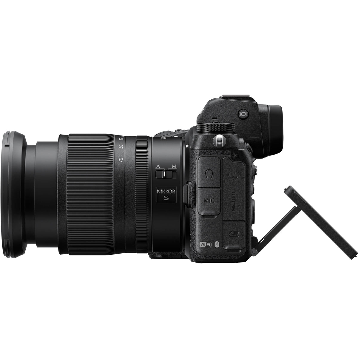 Cámara Digital Nikon Z7 II Mirrorless con Lente 24-70mm f/4 - vista lateral